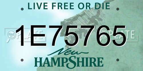 1E75765 New Hampshire License Plate