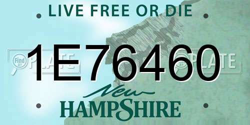 1E76460 New Hampshire License Plate