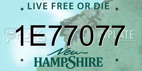 1E77077 New Hampshire License Plate