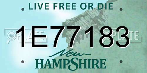 1E77183 New Hampshire License Plate