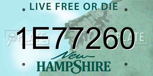 1E77260 New Hampshire License Plate