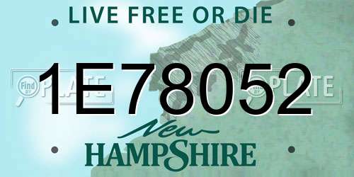 1E78052 New Hampshire License Plate