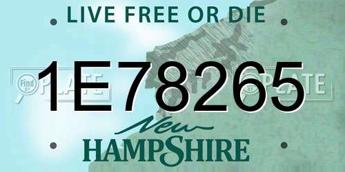 1E78265 New Hampshire License Plate