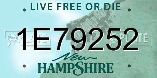 1E79252 New Hampshire License Plate