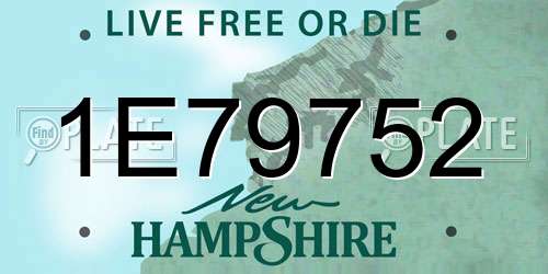 1E79752 New Hampshire License Plate