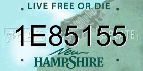 1E85155 New Hampshire License Plate