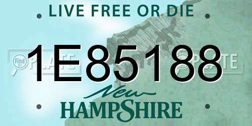 1E85188 New Hampshire License Plate