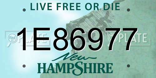 1E86977 New Hampshire License Plate
