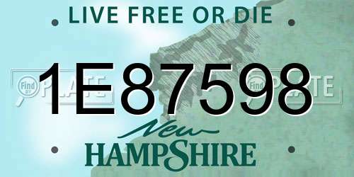 1E87598 New Hampshire License Plate