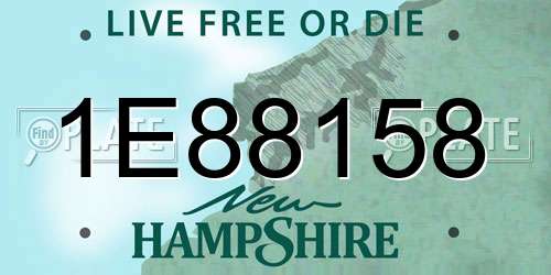 1E88158 New Hampshire License Plate