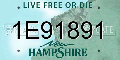 1E91891 New Hampshire License Plate