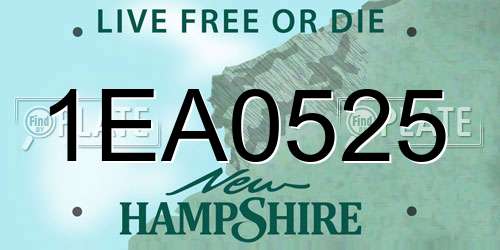 1EA0525 New Hampshire License Plate