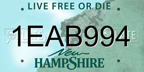 1EAB994 New Hampshire License Plate