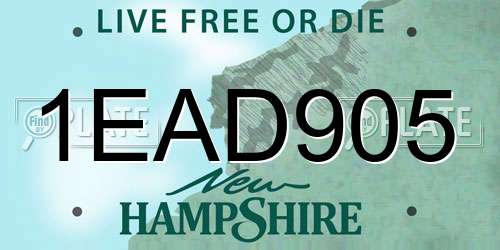 1EAD905 New Hampshire License Plate