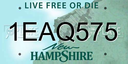 1EAQ575 New Hampshire License Plate
