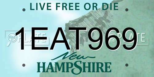 1EAT969 New Hampshire License Plate