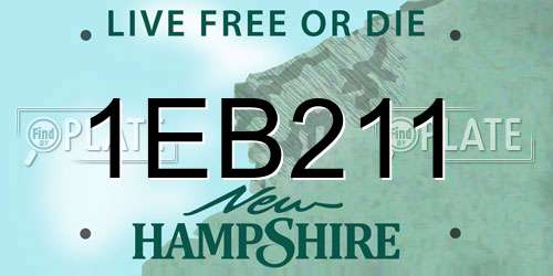 1EB211 New Hampshire License Plate