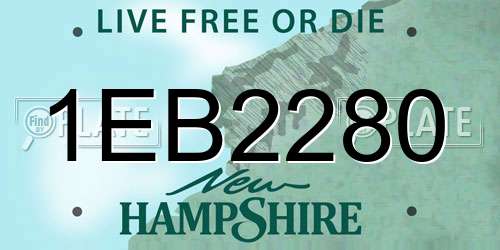 1EB2280 New Hampshire License Plate
