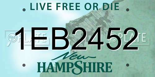 1EB2452 New Hampshire License Plate