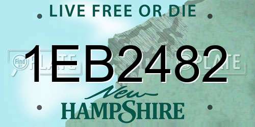 1EB2482 New Hampshire License Plate