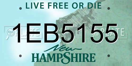 1EB5155 New Hampshire License Plate