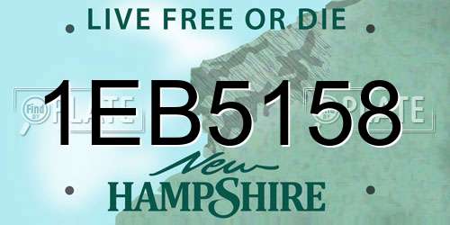1EB5158 New Hampshire License Plate