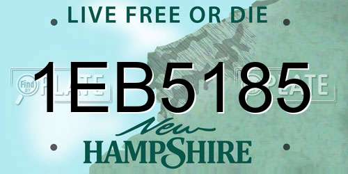 1EB5185 New Hampshire License Plate