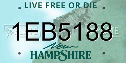 1EB5188 New Hampshire License Plate