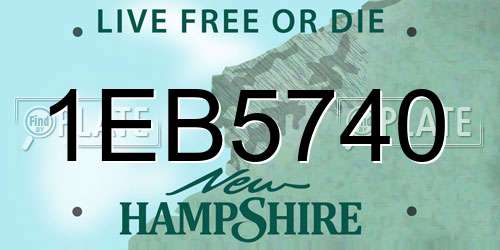 1EB5740 New Hampshire License Plate
