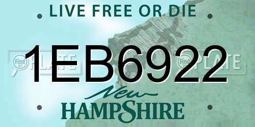 1EB6922 New Hampshire License Plate