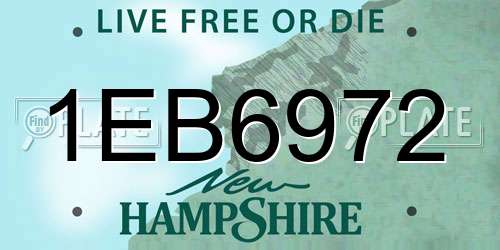 1EB6972 New Hampshire License Plate