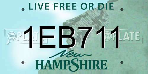 1EB711 New Hampshire License Plate