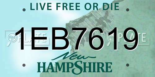 1EB7619 New Hampshire License Plate