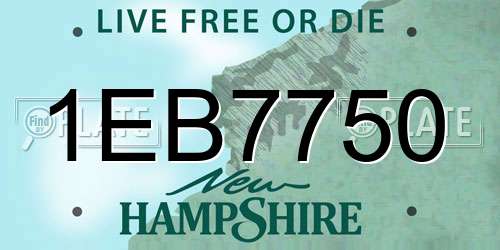 1EB7750 New Hampshire License Plate