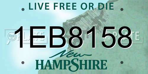 1EB8158 New Hampshire License Plate