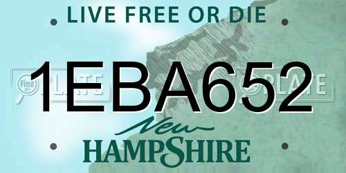 1EBA652 New Hampshire License Plate