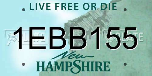1EBB155 New Hampshire License Plate