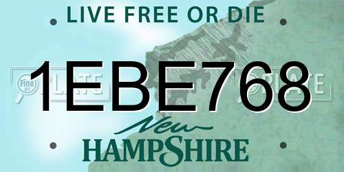 1EBE768 New Hampshire License Plate