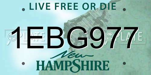 1EBG977 New Hampshire License Plate