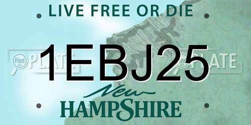 1EBJ25 New Hampshire License Plate
