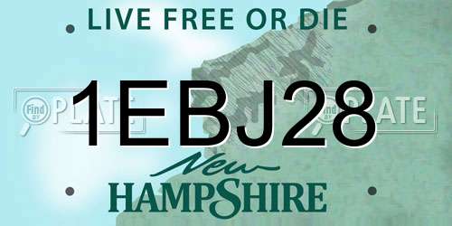 1EBJ28 New Hampshire License Plate