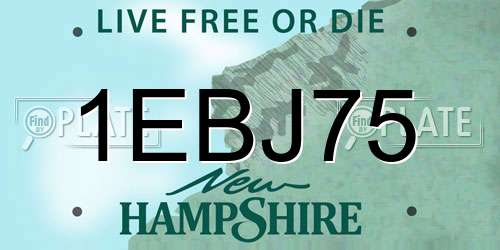 1EBJ75 New Hampshire License Plate