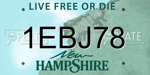 1EBJ78 New Hampshire License Plate