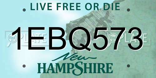 1EBQ573 New Hampshire License Plate