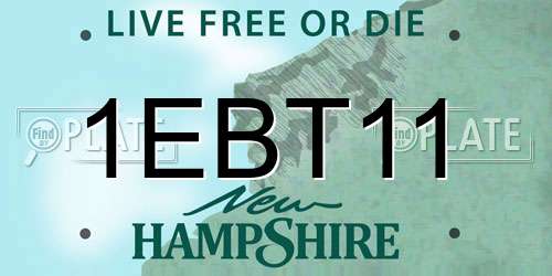 1EBT11 New Hampshire License Plate