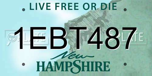 1EBT487 New Hampshire License Plate