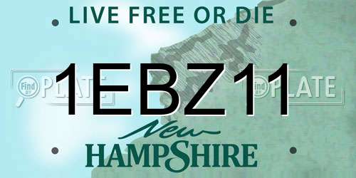 1EBZ11 New Hampshire License Plate