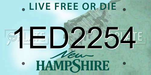 1ED2254 New Hampshire License Plate