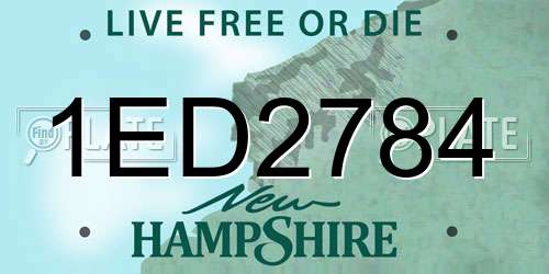 1ED2784 New Hampshire License Plate