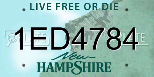 1ED4784 New Hampshire License Plate